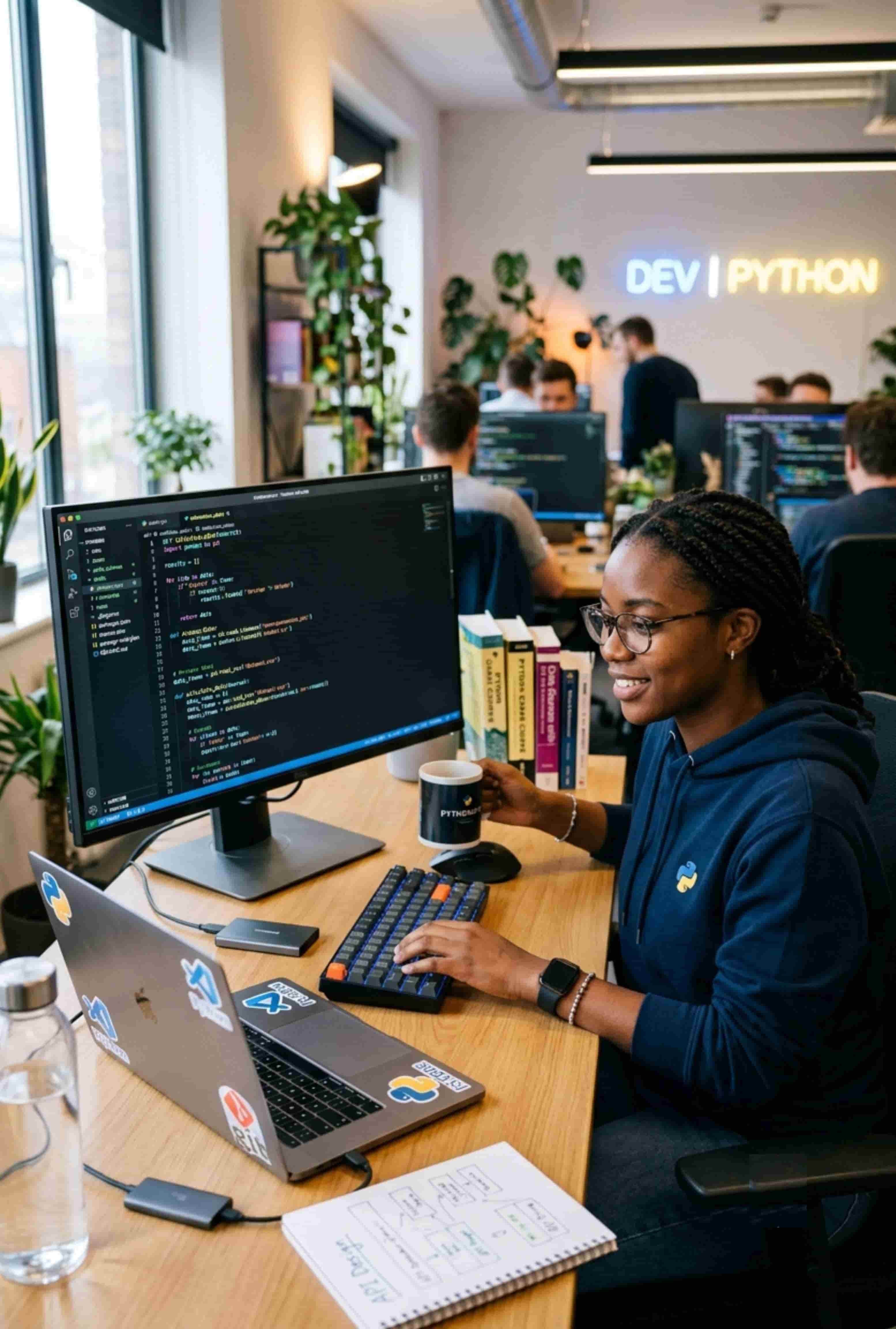 Python code on screen
